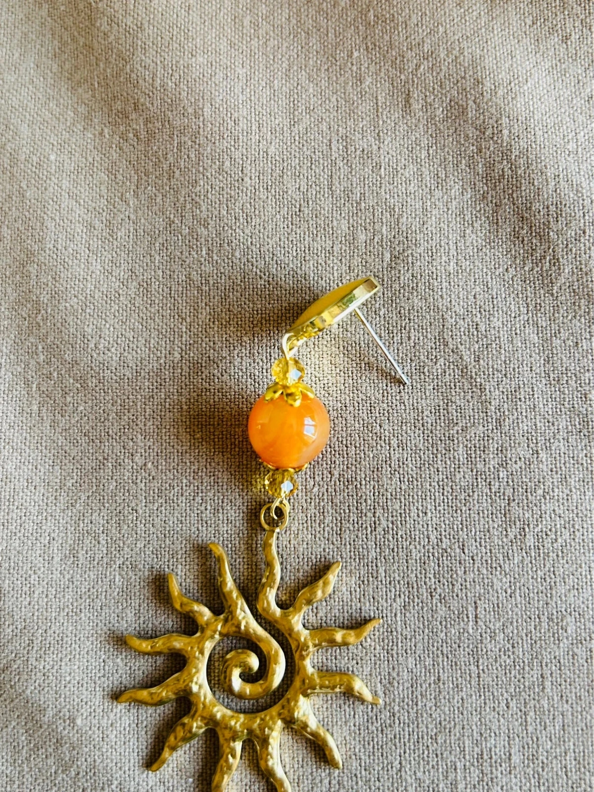 🔸🌞Pendientes de sol y cornalina boho hippie chic de piedra natural Carnelian🌞🔸 – photo 6